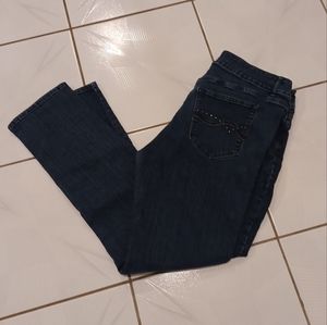 4/$60 Blue Bejeweled Straight Leg Jeans - Size 14